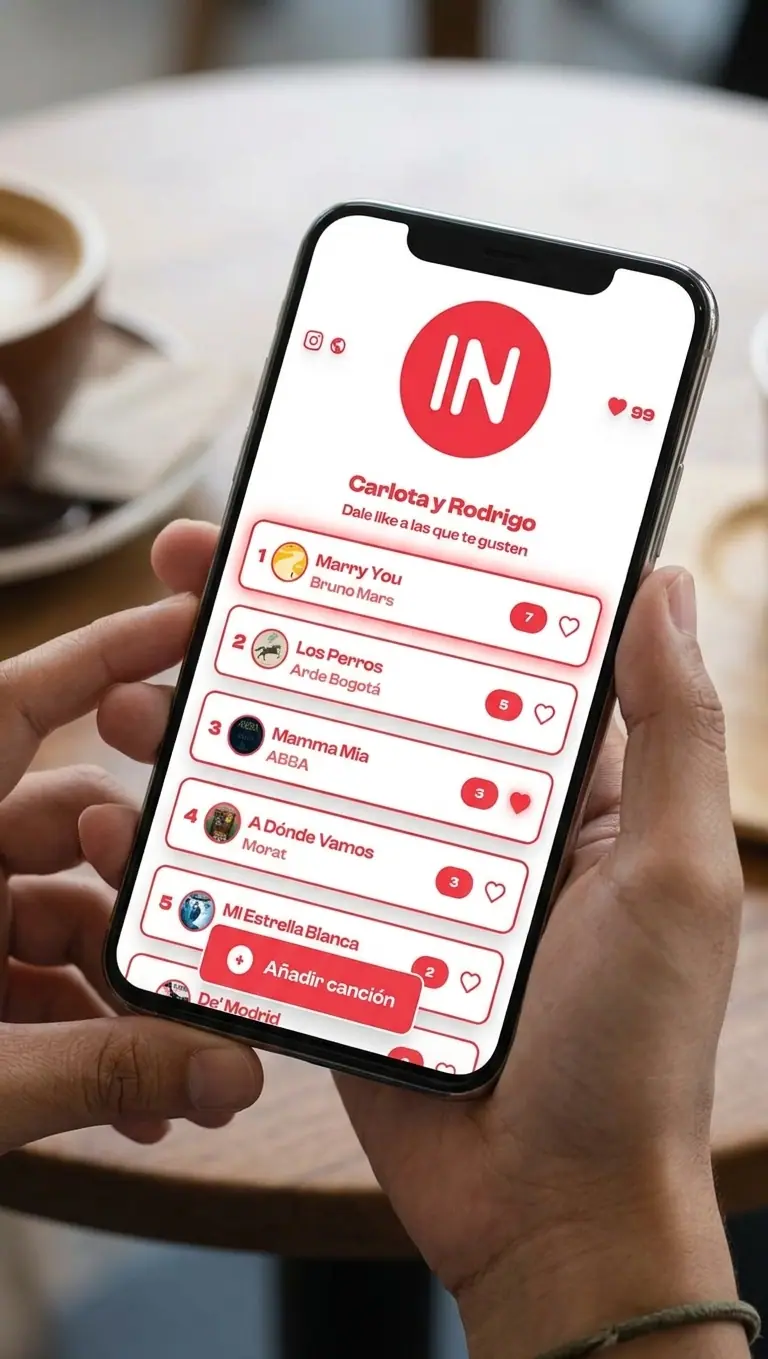 La aplicación de TuParty personalizada con el logo y los colores de un DJ